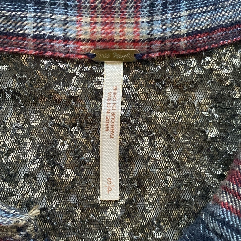 FP Little Bit of Sugar Sequence and Flannel Shirt Size Small - Picture 5 of 12